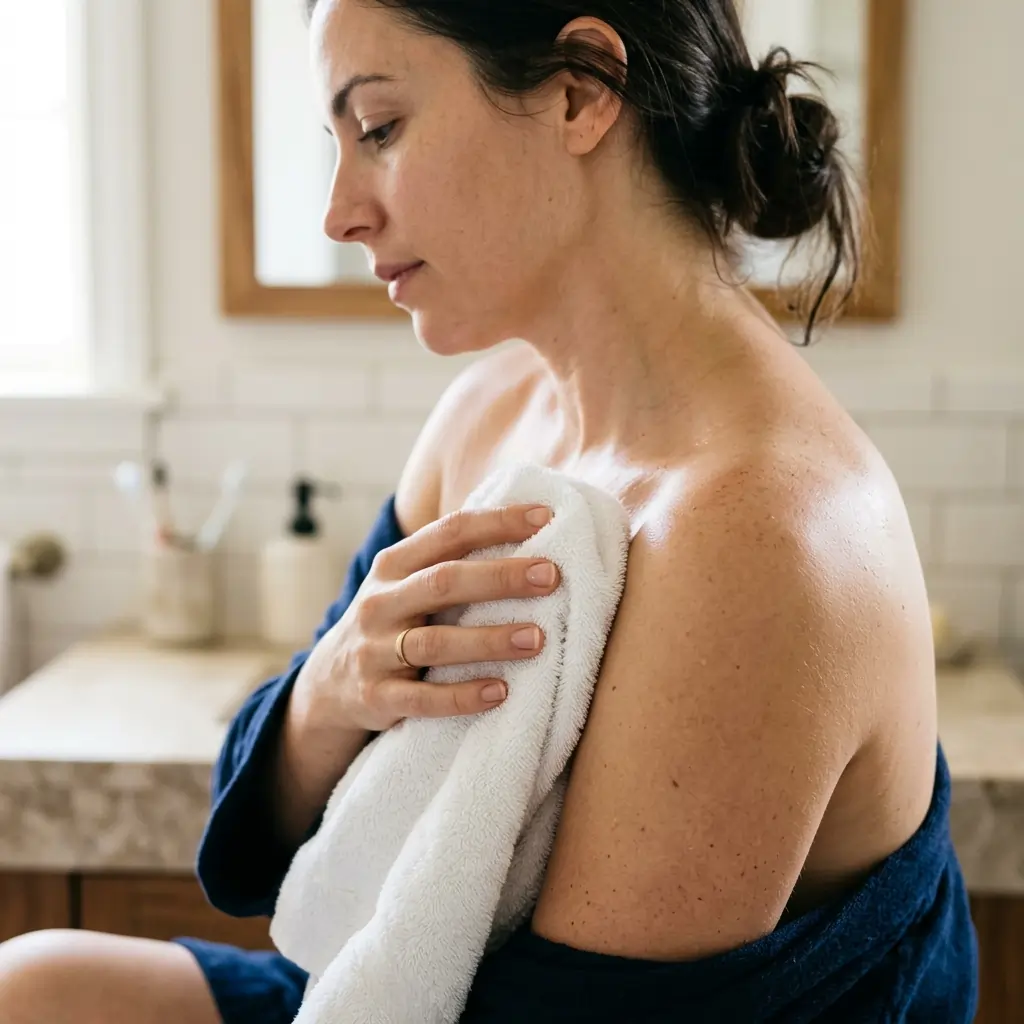 Clean and dry the skin